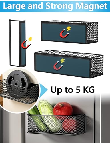 Buyyyit Magnetic Laundry Organizer Room Organization Dryer Ball Holder Basket Storage Shelves Hanger Rack (Black)