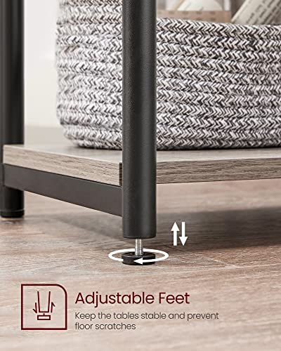 VASAGLE Side Tables Set of 2, Small End Table, Nightstand for Living Room, Bedroom, Office, Bathroom, Greige and Black ULET272B02 - color: Greige + Black