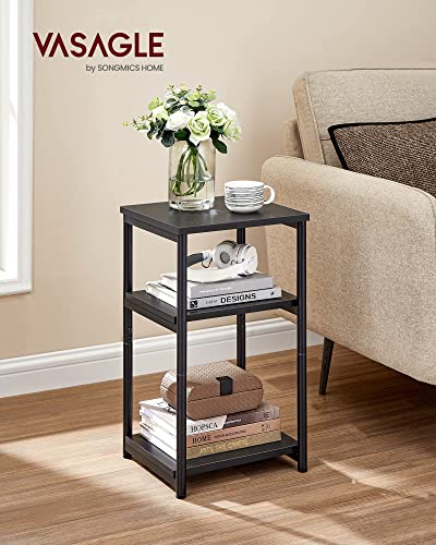 VASAGLE BARNET Collection - Side Table, Small End Table for Living Room, Modern Tall Nightstand, Bedroom, Office, Bathroom, Steel Frame, Ink Black ULET273B16 - color: Ink Black