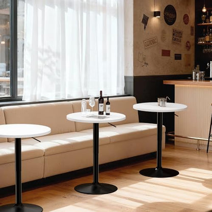 Shahoo Bar Table, Adjustable Height Pub Table 27.4-36 Inches, Cocktail Table for Bar, Bistro, Café, Home, White - color: White, style: Height Adjustable