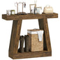 HOMCOM 41.7" Narrow Entryway Table with Thickened Tabletop, Rustic Brown | 2-Tier Farmhouse Console Table, Storage Shelf, Trapezoidal Base, Behind Couch Sofa, Living Room, Hallway, Entrance - size: 41.7" W
