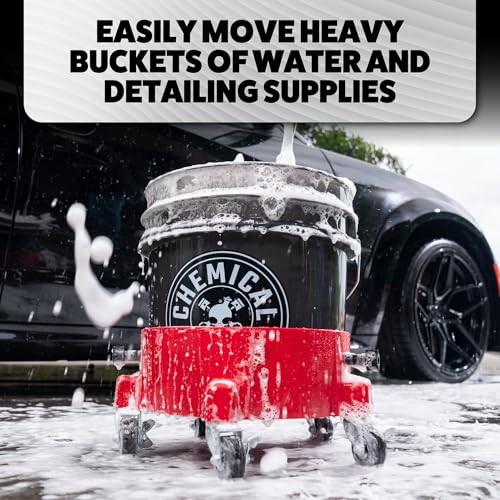 Chemical Guys, Creeper Rolling Bucket Dolly, 5 Casters, for 3.5 to 7.5 Gal | Heavy-duty dolly rolls wash buckets on five 360-degree casters, fits standard 3.5 to 7.5 gallon buckets - size: (Pack of 1)