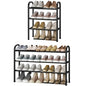 STO STO Expandable Shoe Rack, 3-Tier Metal Small Shoe Rack for Closet, Up to 16 Pairs Adjustable Shoes Racks Storage for Front Door Entrance, Free Standing Shoes Rack Organizer for Entryway, Black - size: 3-Tier