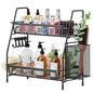 VITVITI 2-Tier Bathroom Organizer Countertop, Metal Wire Mesh Bathroom Counter Organizer Storage with Basket Hooks, Vanity Tray Shelf, Kitchen Spice Rack, Small Black - color: 2 Tier Small Black