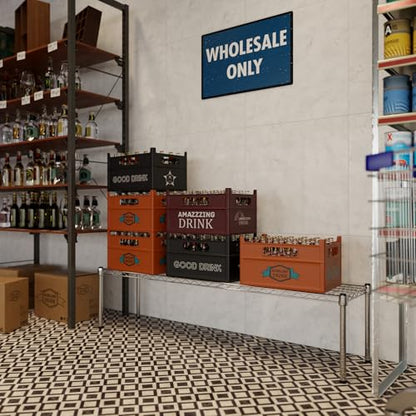 14" Deep x 60" Wide x 14" Height Wire Shelving Kit | 1-Tier | NSF Commercial Storage Rack Unit - size: 14" Deep x 60" Wide