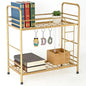 Desktop Shelf Organizer, 2 Tier k Organizer Storage Rack and Frees Up The Space of The Desk, Small Metal Bookshelf with Bunk Bed Design for Dormitory, Home, Office