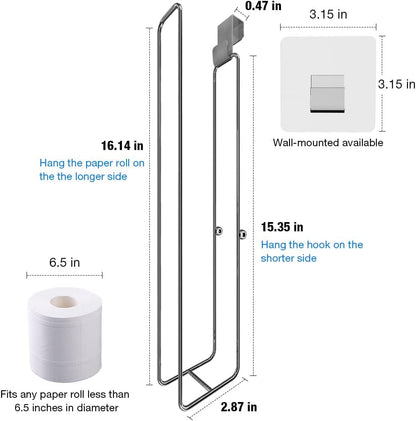 2Pcs Over The Tank Toilet Paper Holder for 4 Roll Tissue，Bathroom Toilet Paper Roll Storage Holder Wall Mount Brushed Nickel,Metal Hanging Toilet Paper Holder Dispenser,Organizer - color: D:hold 4 Rolls Tissue(2pcs)