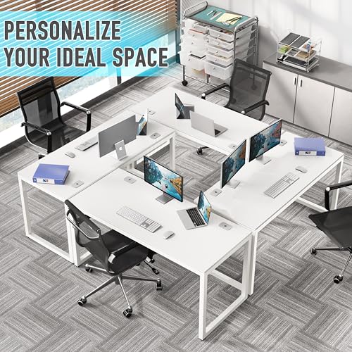 SHW 55-Inch Commercial-Grade Office Computer Desk, White - color: White, size: 55-Inch