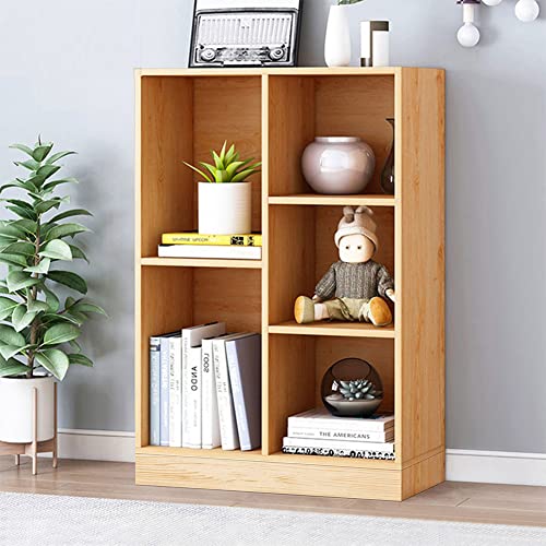 IOTXY Open Shelf Low Bookcase - Wooden 3-Tier Cube Bookshelf, Pear Yellow | MDF Material, Stable Raised Base, 5 Storage Cubby Display, Vertical Short Shelf Unit, Scandinavian Minimalist Organizer - color: Pear Yellow, size: 50CM Base