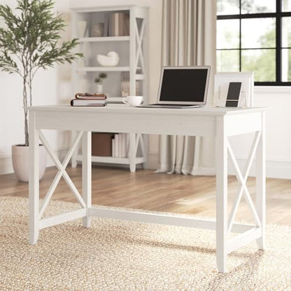 Bush Home Key West 48W Writing Desk in Linen White Oak - color: Linen White Oak, size: 48W