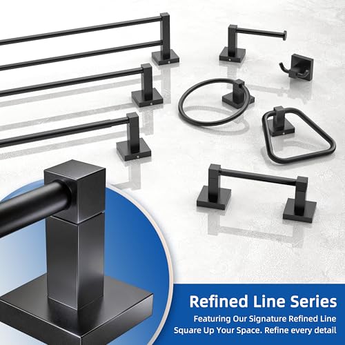 Ruacq Toilet Paper Holder Matte Black Double Post Pivoting Square Tissue Holders Roll Holder Hangers Toilet Paper Modern Wall Mounted, Commercial Bathroom Toilet Paper Roll Holder - color: Matte Black, size: Square