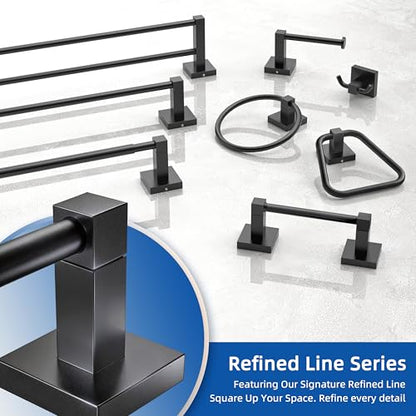 Ruacq Toilet Paper Holder Matte Black Double Post Pivoting Square Tissue Holders Roll Holder Hangers Toilet Paper Modern Wall Mounted, Commercial Bathroom Toilet Paper Roll Holder - color: Matte Black, size: Square