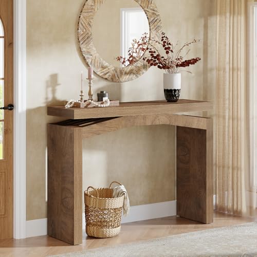 Tribesigns 40-Inch Console Table for Entryway, Farmhouse Sofa Console Behind Couch, Small Entry Table for Hallway, Foyer, Living Room, Natural Brown - color: Brown