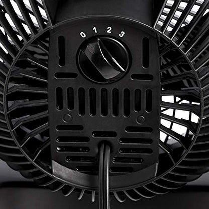 Amazon Basics Air Circulator Desk Fan for Bedroom, Home and Office, 90-Degree Tilt Head, 3 Speed Settings, Cooling, 35 Watts, Black, 11.1"W x 6.3"D x 10.9"H - size: 11.1"W x 6.3"D x 10.9"H