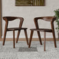Furniture of America Nazaen III Mid-Century Modern Wood 21.5-inch Side Chairs with Rounded Backrest and Semi-Handmade for Home Kitchen, Dining Room, Rich Walnut (Set of 2) - color: Rich Walnut, size: Style 3