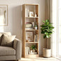 Tangkula 4 Cube Bookshelf, Freestanding 5 Tier Open Bookcase, Modern Cube Storage Organizer with Anti-toppling Device, Multipurpose Wooden Display Shelving for Living Room Study Office (1, Natural) - size: Natural