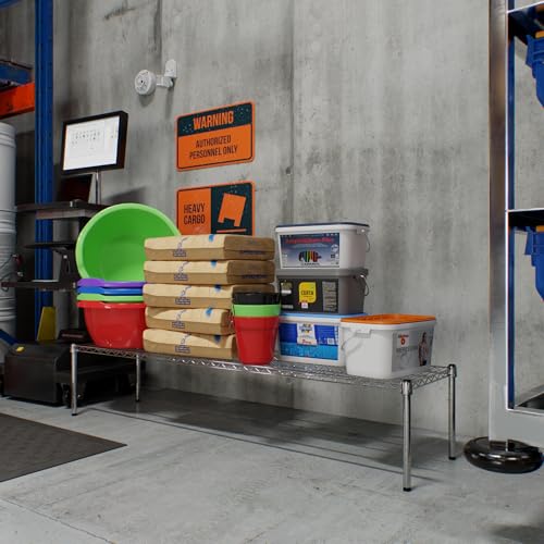 18" Deep x 72" Wide x 14" Height Wire Shelving Kit | 1-Tier | NSF Commercial Storage Rack Unit - size: 18" Deep x 72" Wide