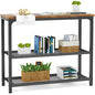 Ecoprsio Small Console Table, Sofa Table with Double Mesh Shelves, Industrial Entryway Table for Entryway, Hallway, Foyer, Front Hall, Sofa Couch, Living Room, Bar, Kitchen, 32 Inch, Rustic - color: Rustic Brown, style: 3-Tier