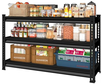 Utility Storage Garage Shelving - 48'' Wide 1500 Lbs Heavy Duty 3 Tier Metal Shelves Adjustable - Freestanding Rack Units for Basement Kitchen Pantry - Black 48" W x 16" D x 39" H - size: 48"Wx16"D-3T-BK