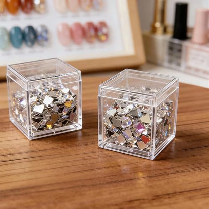 KissYou Small Acrylic Box with Lid Clear Candy Boxes Acrylic Square Cube 4 Pieces Display Case Transparent Jewelry Storage Box Party Decorative Boxes - size: 1.3 x 1.3 x 1.3 Inch