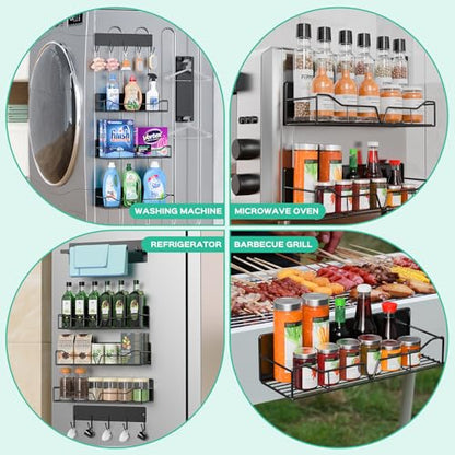 5Pcs Heavy-Duty Magnetic Shelves for Fridge, Washing Machines, Dryers, Metal Doors, and Any Metal Surface