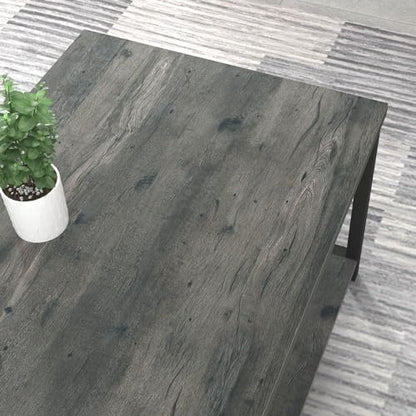 EXCEFUR Coffee Table, Rustic Wood and Metal Center Table for Living Room, 39.3 Inch Grey - color: Grey, size: 39 inch
