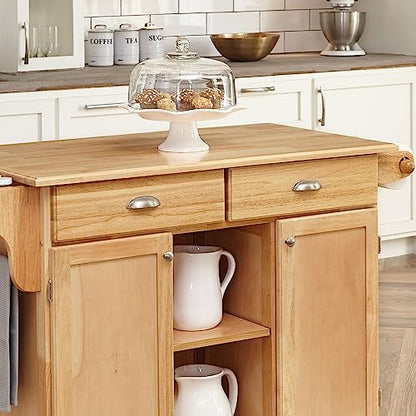 Homestyles General Line Natural Wood Mobile Kitchen Cart - style: Classic