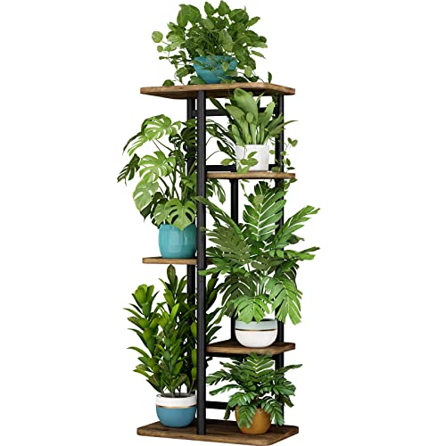 LINZINAR Plant Stand 5 Tier 6 Plant Multiple Flower Rack Holder Shelves Rack Storage Organizer Display Indoor Planter for Balcony Bedroom Patio Garden Living Room, Black - color: Black, size: 5 Tier-6 Potted