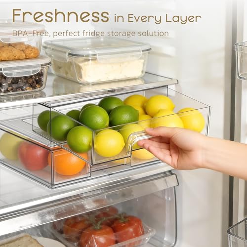 Criusia Stackable Storage Drawers, 6 Pack Clear Plastic Makeup & Bathroom Organizer, Versatile Storage Bins for Vanity, Under Sink, Kitchen Cabinets & Pantry - size: 6 PACK