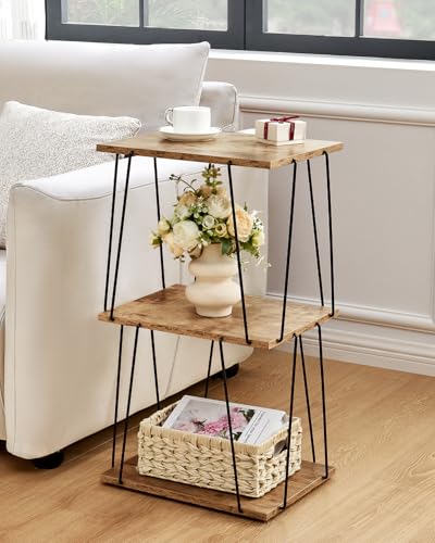 KJGKK Tall Side Table, Small End Table, 29 inch High Entryway Table, Bedside Table for Living Room, Bedroom and Office, Greige & Black - color: Greige + Black