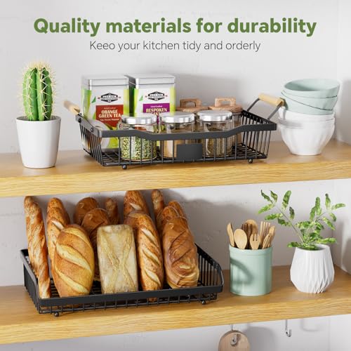 Simple Trending Fruit Basket 2-Tier Detachable, with Banana Hangers & Rust-Proof Metal Mesh, Ventilated Kitchen Organizer for Countertop, Perfect for Fruits, Vegetables, Snacks Storage - style: Fruit Bowl Black-Hanger