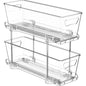 Simple Houseware 2 Tier Narrow Drawer Cabinet Pull-Out Organizer, Clear