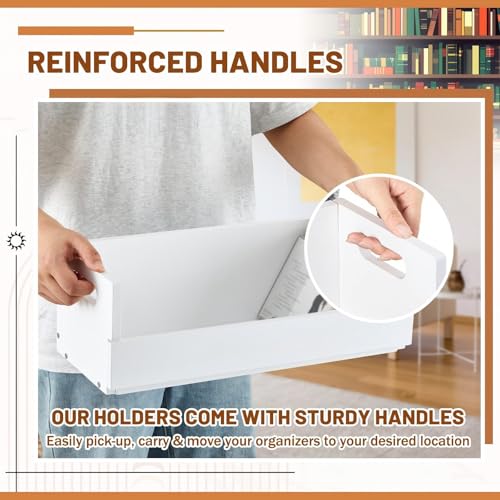 CroBlissful 4 Set Wooden CD Storage Box,Holds 144 CDs (36 Each), Stackable CD Holder Organizer with Magnetic Front Flap and Carrying Handles for DVDs, Cassette Tapes and Movie Cases (White) - color: White