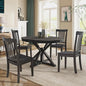 COLAMY Wooden Dining Chairs Set of 4, Farmhouse Dining Room Chairs, Windsor Spindle High Back Side Chairs, Armless Rubberwood Kitchen Table Chairs, Dark Brown - color: Dark Brown, size: Set of 4