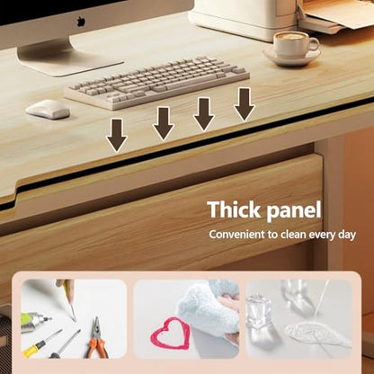 Gaming Desk Computer Writing Table Student Art Modren Simple Style PC Wood Suitable for Home, Office - color: Natural, size: 47.2*23.6