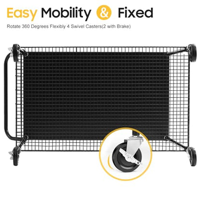 WDT 2-Tier Utility Cart with Wheels, Metal Cart with 1000LBS Capacity, NSF Heavy Duty Rolling Cart, Commercial Grade Serving Tool Storage Carts for Warehouse Garage Kitchen, 24"D x 40"W x 39"H, Black - color: Black 2 Tier Large