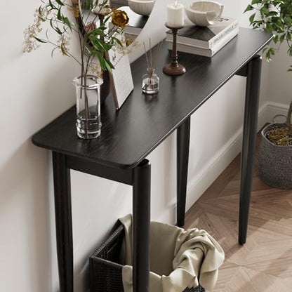 AQIMUELE Wood Console Table Black Entryway Table, Thin Console Table, Sofa Tables for Living Room (39.4'') - color: Black, size: 39.4"W x 11.8"D x 29.9"H