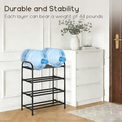 4-Tier Expandable Shoe Rack, Adjustable Shoe Shelf Storage Organizer Durable Metal Free Standing Shoe Rack for Entryway Closet Doorway (Black) - size: 4 Tier