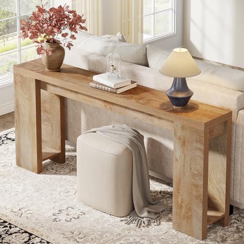 Tribesigns 70.9-Inch Extra Long Console Table, Farmhouse Wood Sofa Table Behind Couch, Narrow Entryway Accent Table for Living Room, Hallway, Entrance, Foyer, Light Oak Brown - color: Light Brown