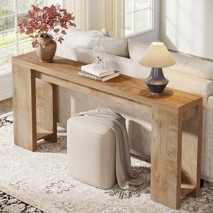 Tribesigns 70.9-Inch Extra Long Console Table, Farmhouse Wood Sofa Table Behind Couch, Narrow Entryway Accent Table for Living Room, Hallway, Entrance, Foyer, Light Oak Brown - color: Light Brown