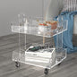 ONELUX (Flat Packed) Original Acrylic Side Table,Clear Table with Wheels,Acrylic Bedside Tables/Night Stand - 41×34×48H CM - size: 13.4 in x 16.1 in x 18.9 in