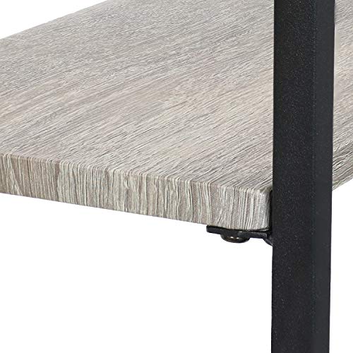 Sunnydaze 69-Inch 4-Tier Over-the-Toilet Shelf - Open Shelves, Veneer Finish and Black Iron Frame - Oak Gray - color: Oak Gray