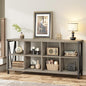 Narrow Console Tables, 2 Tier Entryway Table w/Storage Shelf, 8 Cube Storage Organizer and Shelves, Cube Shelf Bookshelf for Home and Bedroom, 13.4" D x 62.2" W x 30.3" H, Grey