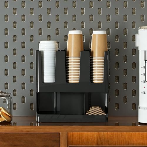 Coffee Station Organizer Large Capacity Storage Rack | Coffee Set Up Station Cup Organizer for Pods Tea Packets Condiment Syrup Home Kitchen Cabinet Pantry Table Office