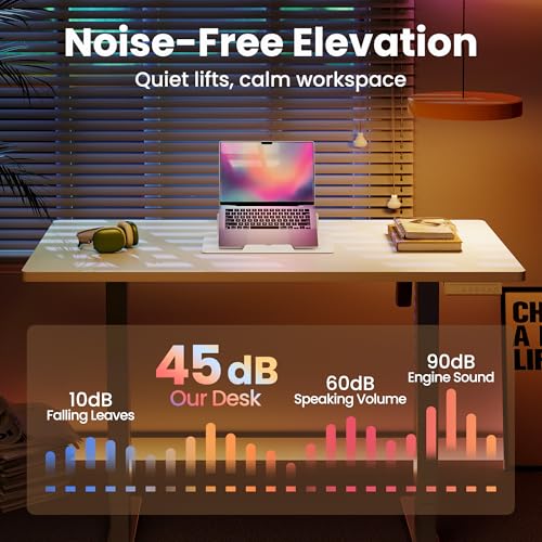 HUANUO 32x19 Inch Small Electric Standing Desk, Adjustable, White | Compact Home Office Desk, 176lbs Heavy Duty Lifting with 4 Height Presets. M8 Screw Holes Ready for DIY Mobile Wheels - color: White, size: 32" X 19"