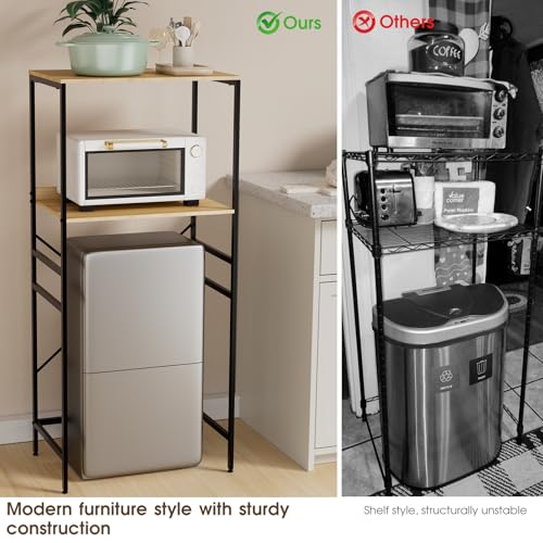 Mini Fridge Shelf Mini Fridge and Microwave Stand Over Mini Fridge Storage Rack Height Adjustable Microwave and Fridge Stand Suitable for Dorm, Kitchens, Offices, Yellow - color: Yellow