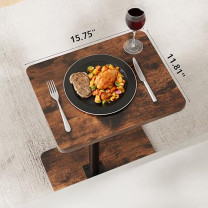TV Trays for Eating on Couch - Height Adjustable C Shaped End Table with 360° Swivel, Slide Under Sofa Side Table for Small Spaces, Snack Table for Bed Chair Living Room Bedroom Laptop, Rustic Brown - color: Rustic Brown