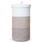 Toilet Paper Holder Handmade – Woven Cotton Toilet Paper Stand & Storage Basket with Lid, Freestanding Organizer for Bathroom, Fits 3 Mega Rolls Gradient Brown 14'' x 7'' - color: Gradient Brown
