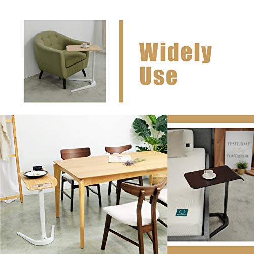 Cozy Space Swivel TV Tray Tables and Easy Storage, Adjustable, Portable Folding with Wood and Metal, Bronze - color: Black