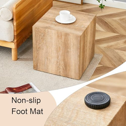 15.7" H Square Compact Coffee Table,Small Cube End Table,Modern Side Table with Stylish Wood Pattern,Minimalist Accent Table for Living Room,Office,Apartment,Nightstand(Wood,15.7") - color: Wood,15.7"h